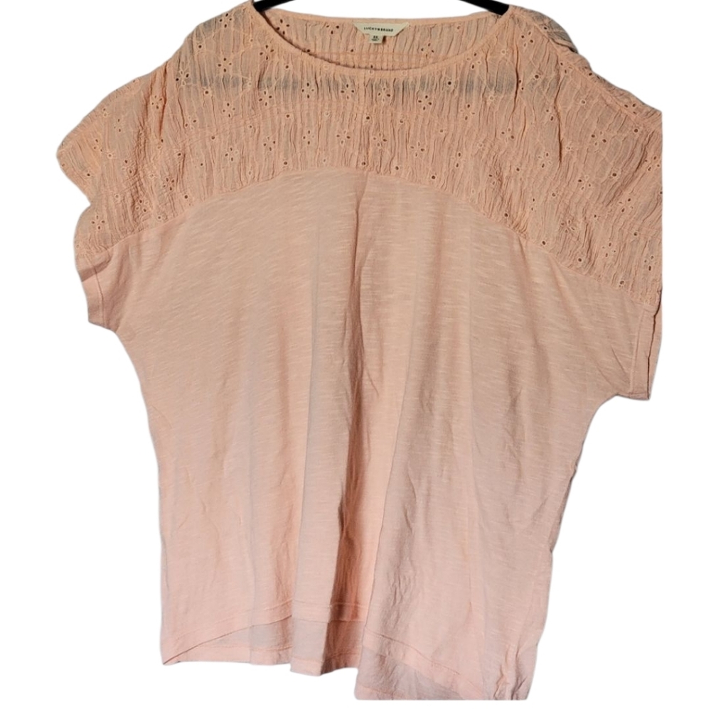 Lucky Brand Plus Size Boho Peach Blouse